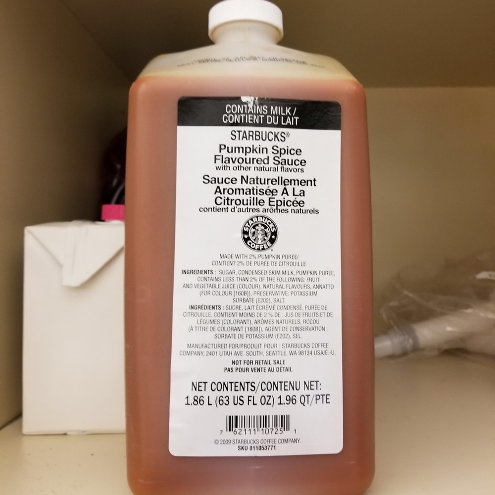 Starbucks Pumpkin Spice Sauce with pump